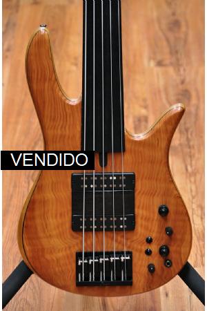 Fodera Monarch Std Special Doctorbass Edition Fretless Ebony Board 5 string 19mm spacing-Oak Neck-Figured Redwood top Fodera Monarch Std Special Doctorbass Edition Fretless Ebony Board 5 string 19mm spacing-Oak Neck-Figured Redwood top